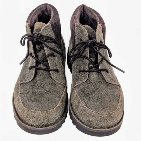 UGG Orin Bomber Leather Boots Shoes Lace Up Casual Kids Size 3 Brown 1013503K - Picture 3 of 7